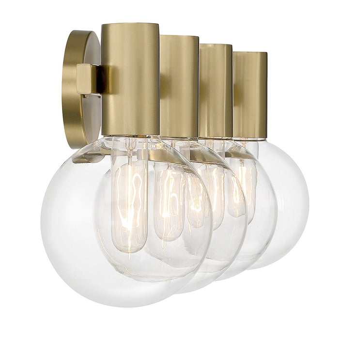 Savoy House 8-3076-4-322 Four Light Bathroom Vanity, Warm Brass