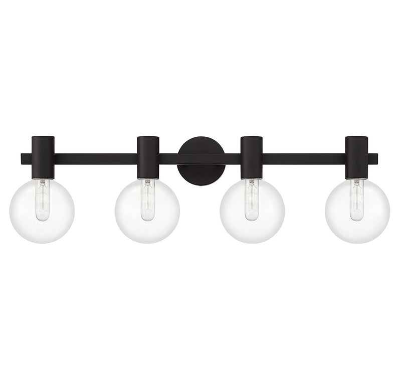 Savoy House 8-3076-4-BK Four Light Bathroom Vanity, Matte Black