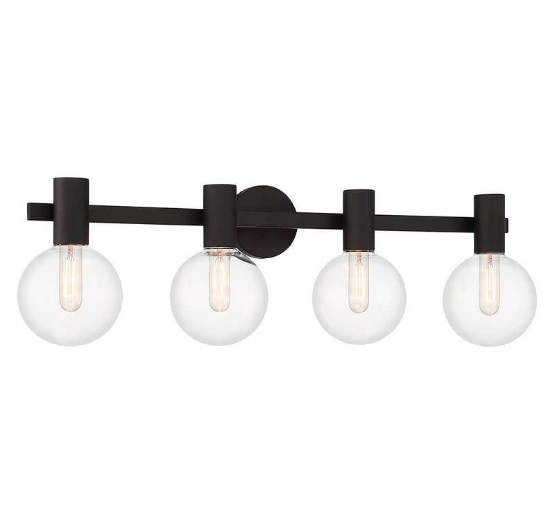 Savoy House 8-3076-4-BK Four Light Bathroom Vanity, Matte Black