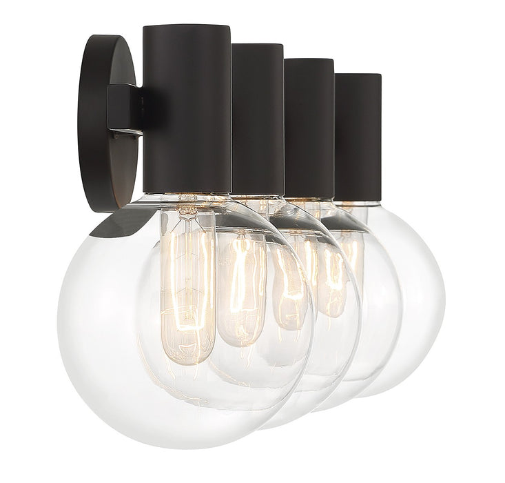 Savoy House 8-3076-4-BK Four Light Bathroom Vanity, Matte Black