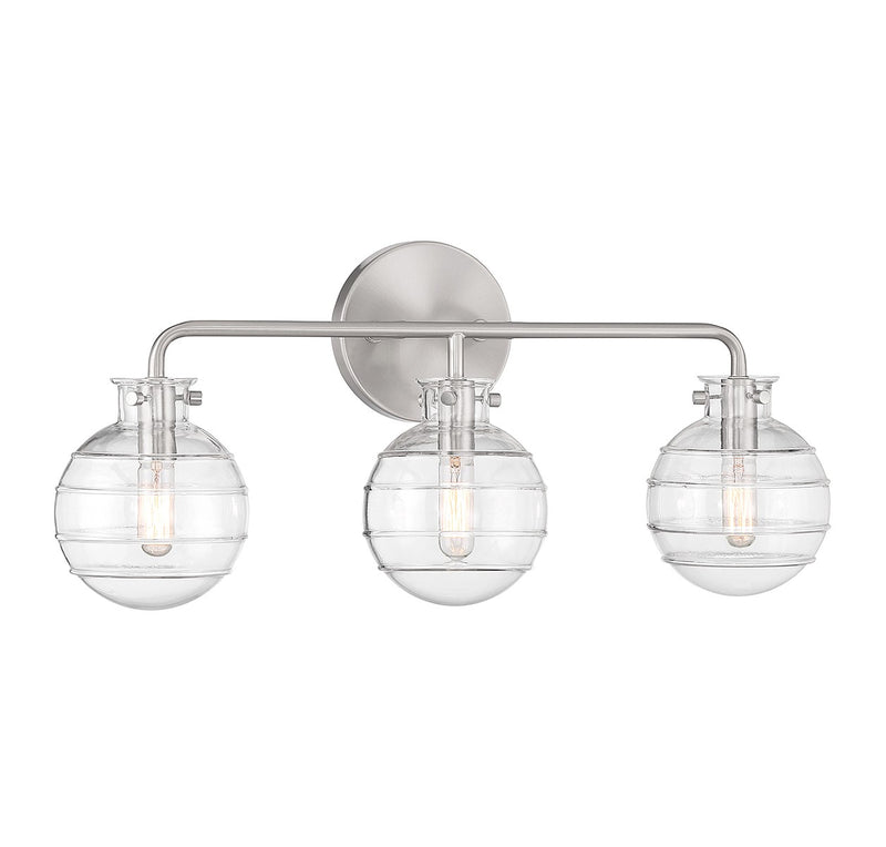 Savoy House 8-4300-3-SN Three Light Bathroom Vanity, Satin Nickel