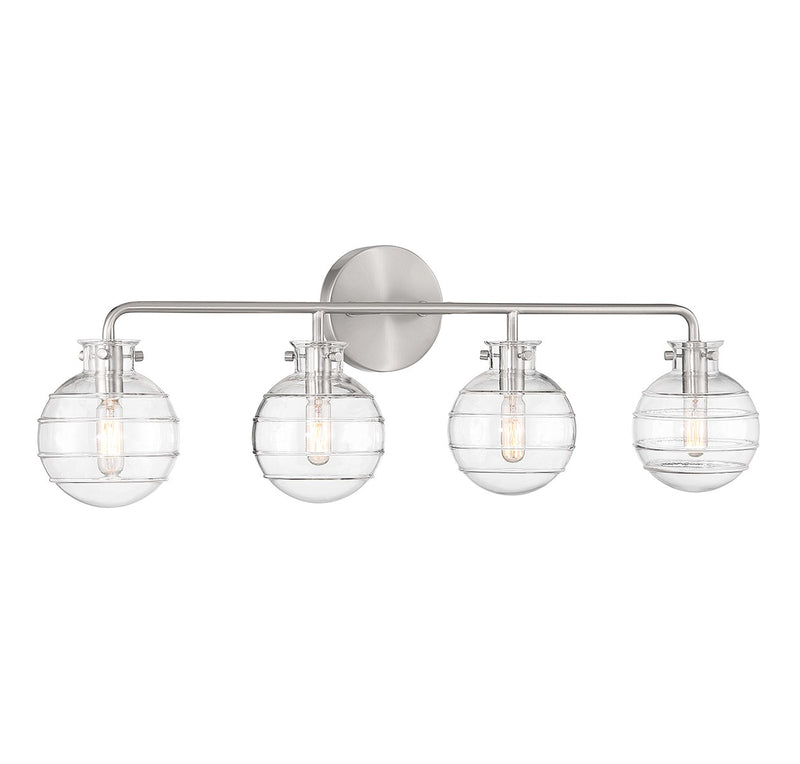 Savoy House 8-4300-4-SN Four Light Bathroom Vanity, Satin Nickel