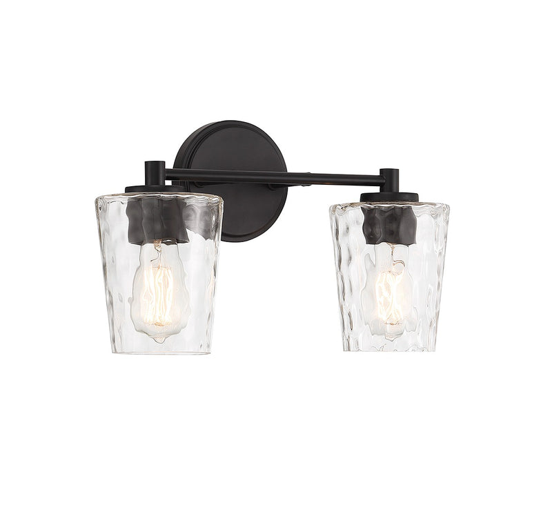 Savoy House 8-5606-2-BK Two Light Bathroom Vanity, Matte Black