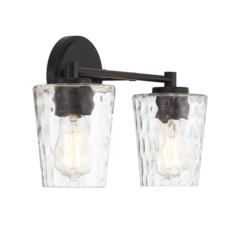Savoy House 8-5606-2-BK Two Light Bathroom Vanity, Matte Black