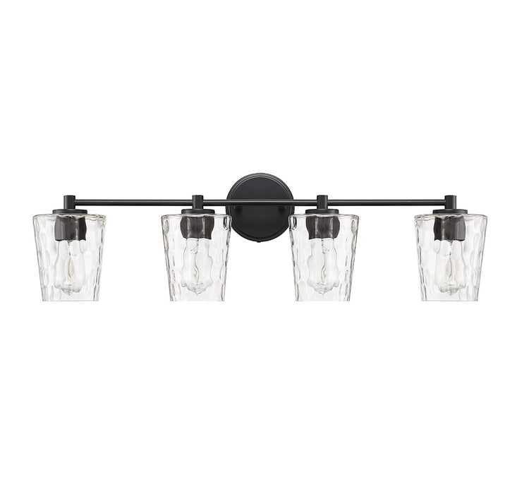 Savoy House 8-5606-4-BK Four Light Bathroom Vanity, Matte Black