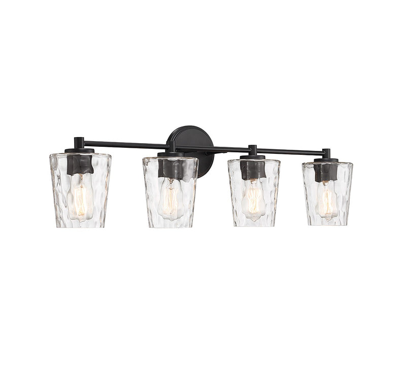 Savoy House 8-5606-4-BK Four Light Bathroom Vanity, Matte Black