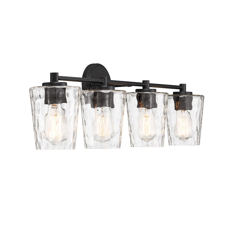Savoy House 8-5606-4-BK Four Light Bathroom Vanity, Matte Black