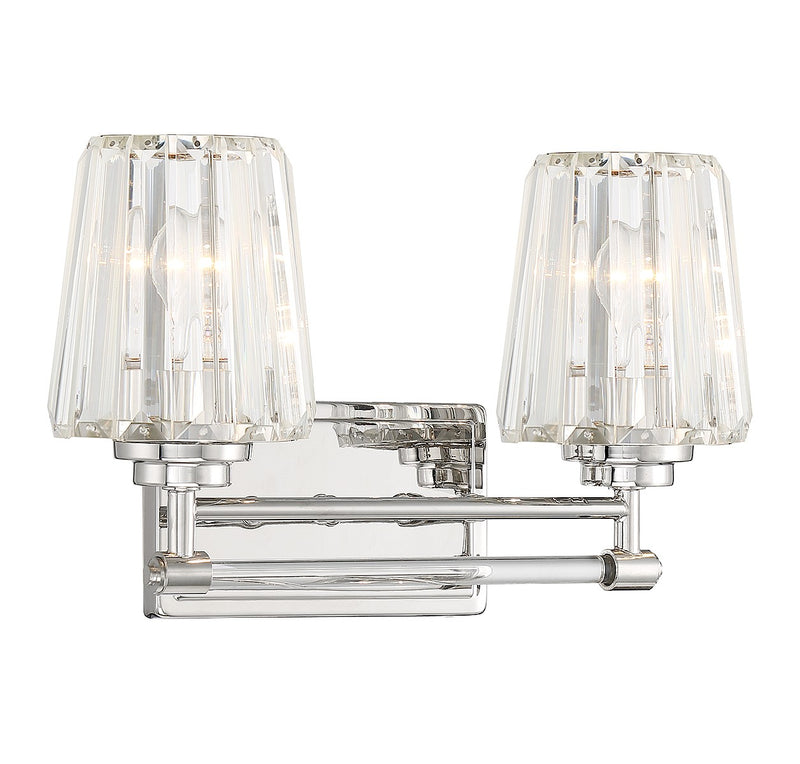 Savoy House 8-6001-2-109 Two Light Bathroom Vanity, Polished Nickel