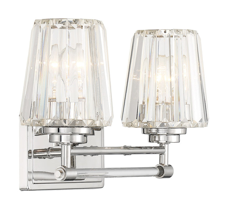 Savoy House 8-6001-2-109 Two Light Bathroom Vanity, Polished Nickel
