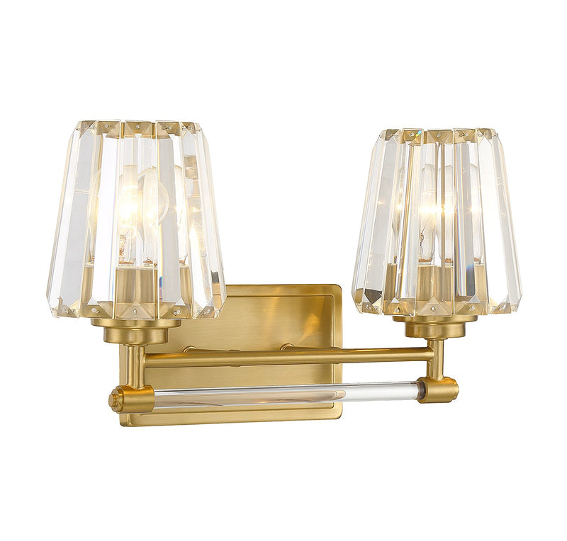 Savoy House 8-6001-2-322 Two Light Bathroom Vanity, Warm Brass