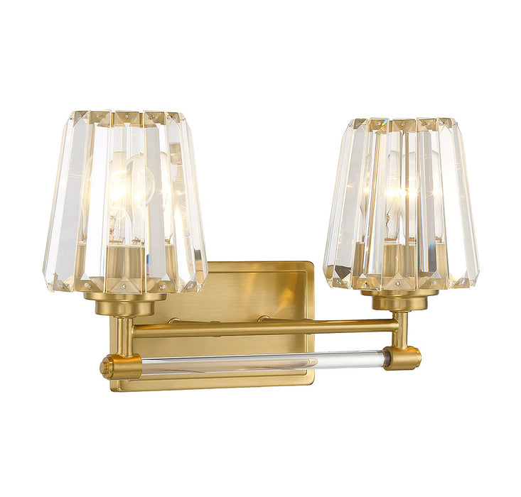 Savoy House 8-6001-2-322 Two Light Bathroom Vanity, Warm Brass