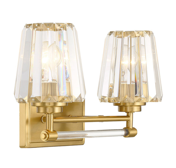 Savoy House 8-6001-2-322 Two Light Bathroom Vanity, Warm Brass
