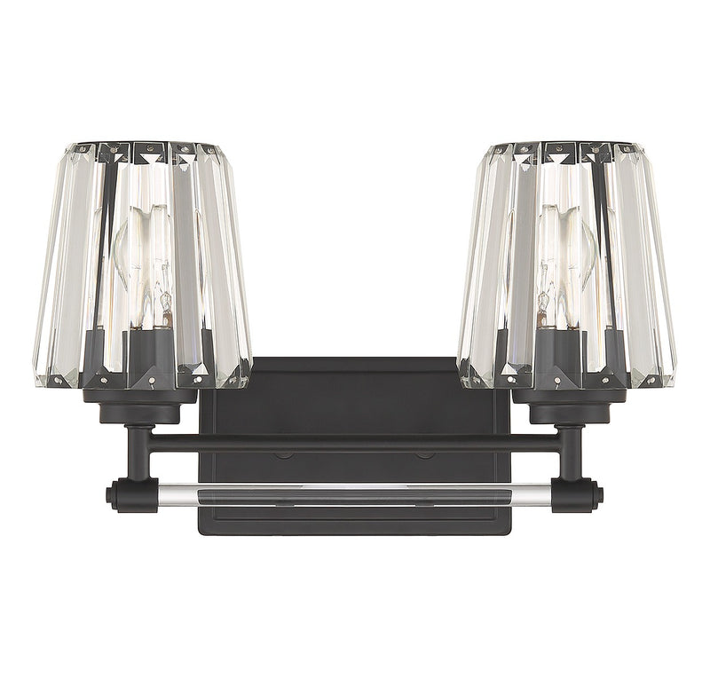 Savoy House 8-6001-2-BK Two Light Bathroom Vanity, Matte Black