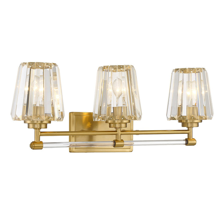 Savoy House 8-6001-3-322 Three Light Bathroom Vanity, Warm Brass