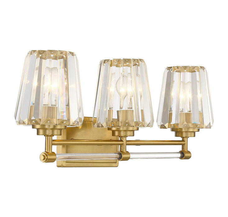 Savoy House 8-6001-3-322 Three Light Bathroom Vanity, Warm Brass