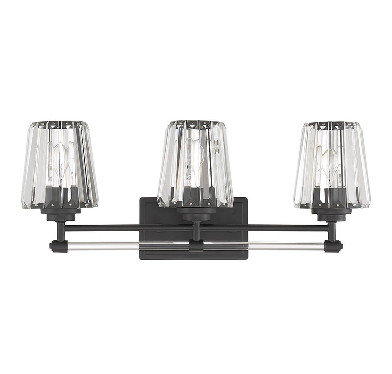 Savoy House 8-6001-3-BK Three Light Bathroom Vanity, Matte Black