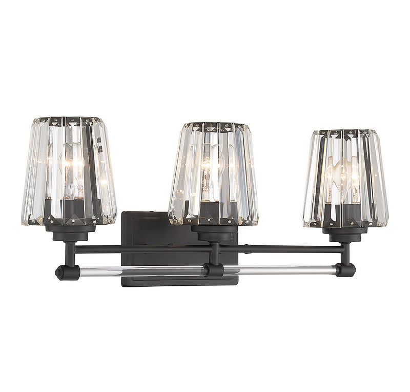Savoy House 8-6001-3-BK Three Light Bathroom Vanity, Matte Black