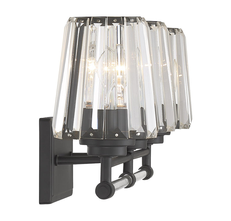 Savoy House 8-6001-3-BK Three Light Bathroom Vanity, Matte Black