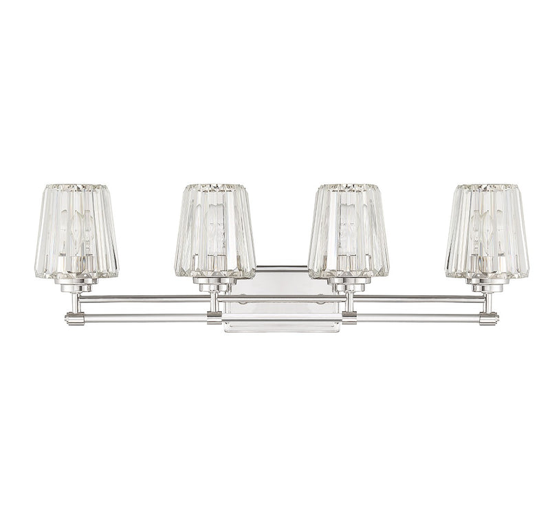 Savoy House 8-6001-4-109 Four Light Bathroom Vanity, Polished Nickel