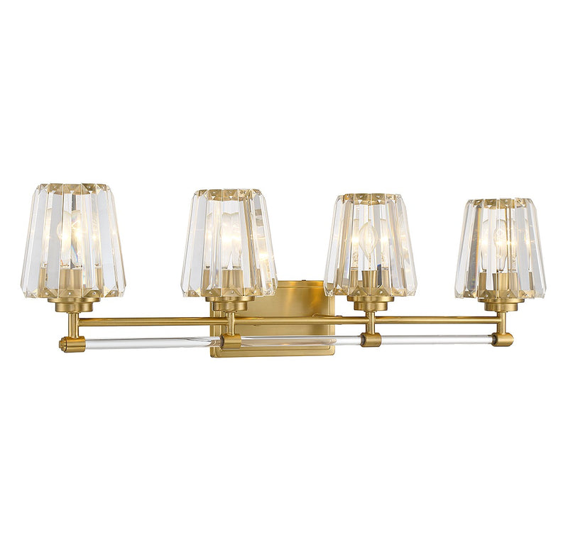 Savoy House 8-6001-4-322 Four Light Bathroom Vanity, Warm Brass