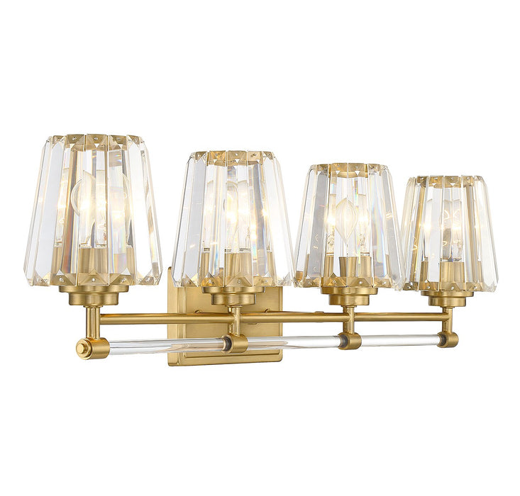 Savoy House 8-6001-4-322 Four Light Bathroom Vanity, Warm Brass