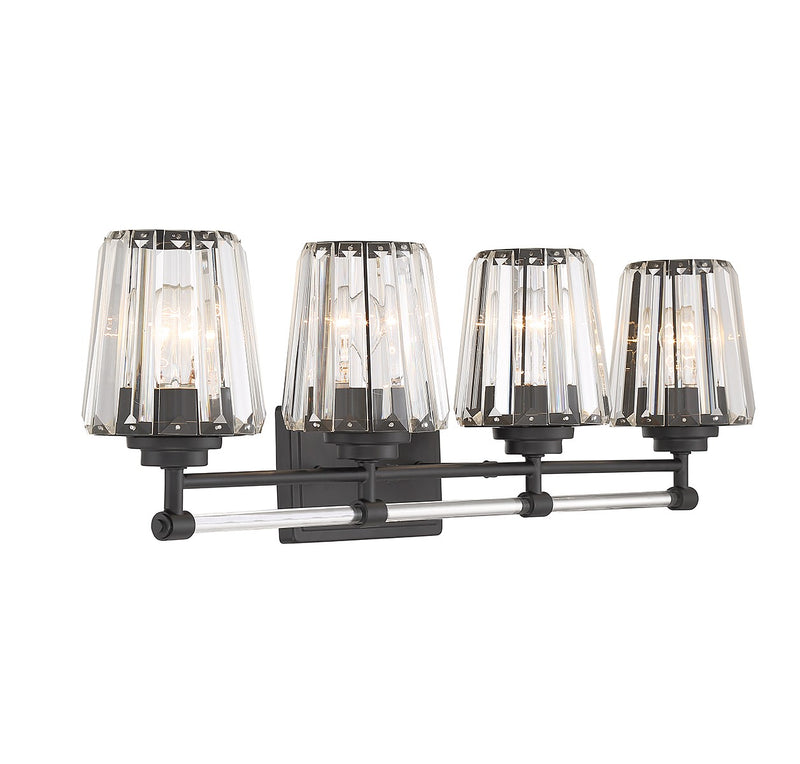 Savoy House 8-6001-4-BK Four Light Bathroom Vanity, Matte Black