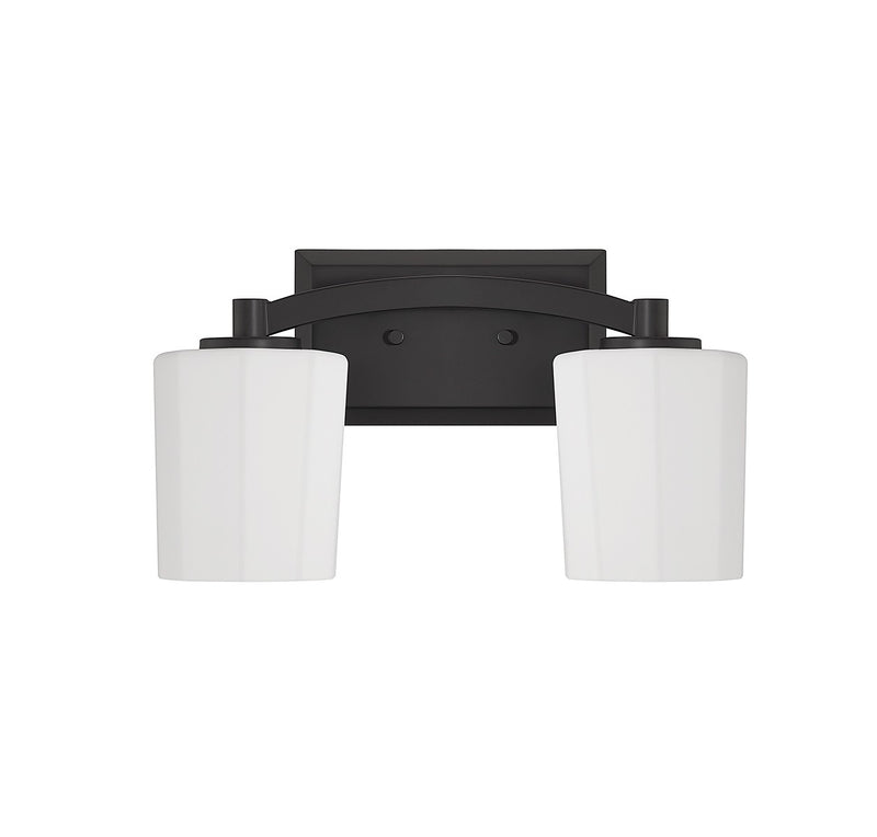 Savoy House 8-7710-2-BK Two Light Bathroom Vanity, Matte Black