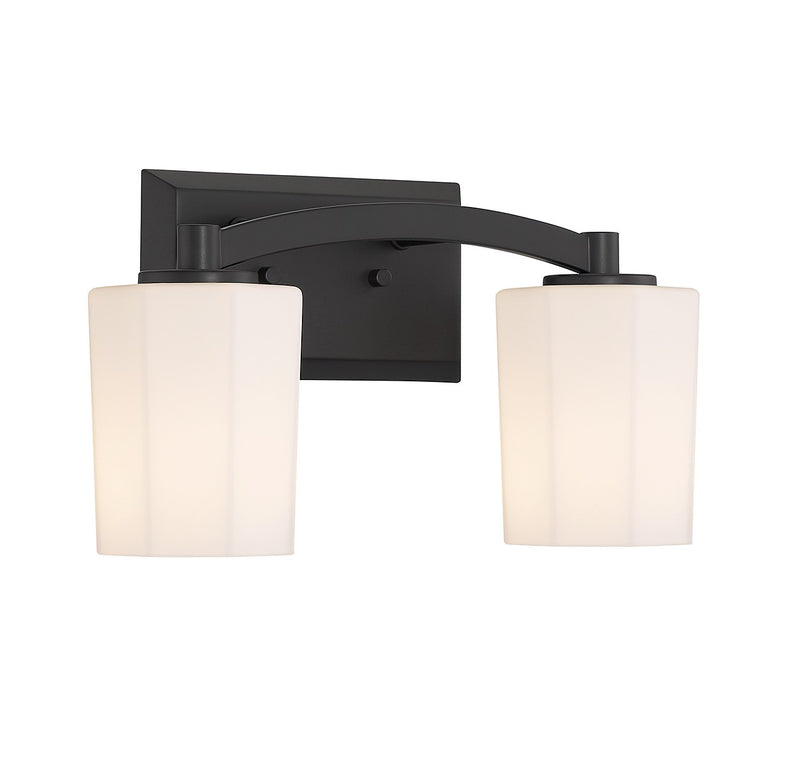 Savoy House 8-7710-2-BK Two Light Bathroom Vanity, Matte Black
