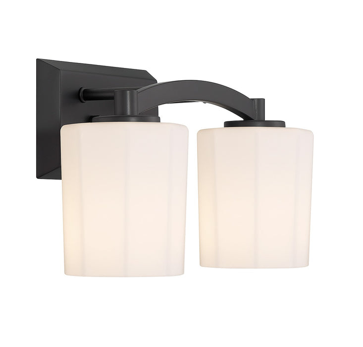 Savoy House 8-7710-2-BK Two Light Bathroom Vanity, Matte Black