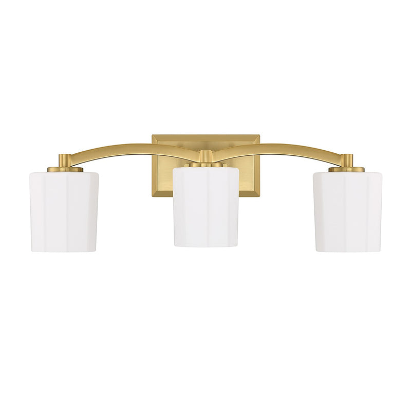 Savoy House 8-7710-3-322 Three Light Bathroom Vanity, Warm Brass