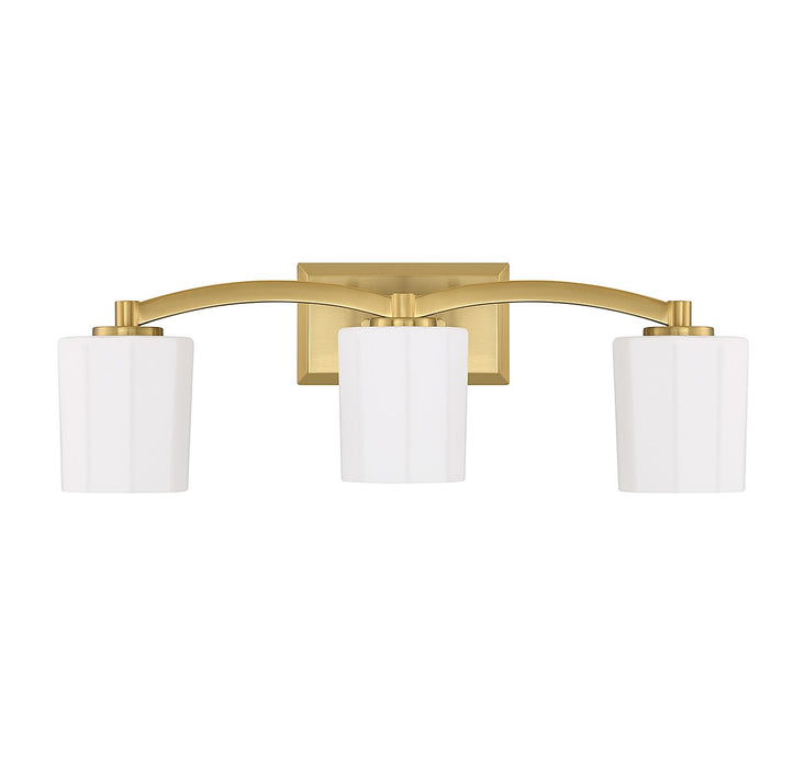 Savoy House 8-7710-3-322 Three Light Bathroom Vanity, Warm Brass