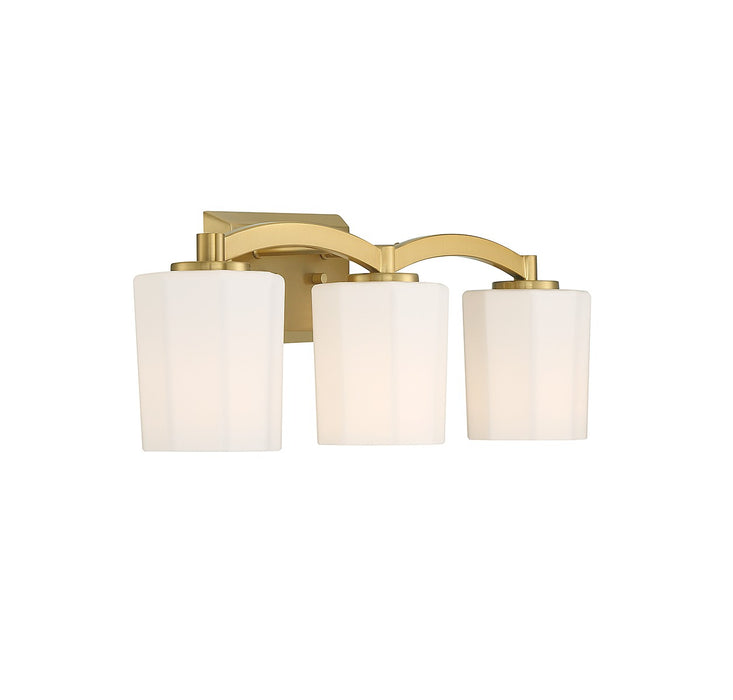 Savoy House 8-7710-3-322 Three Light Bathroom Vanity, Warm Brass