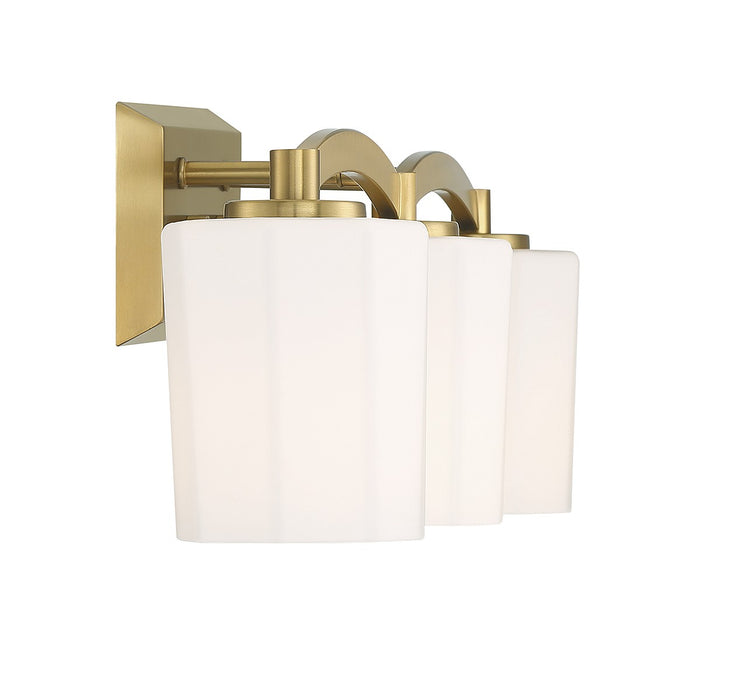 Savoy House 8-7710-3-322 Three Light Bathroom Vanity, Warm Brass