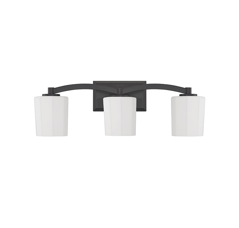 Savoy House 8-7710-3-BK Three Light Bathroom Vanity, Matte Black