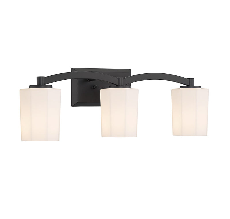 Savoy House 8-7710-3-BK Three Light Bathroom Vanity, Matte Black