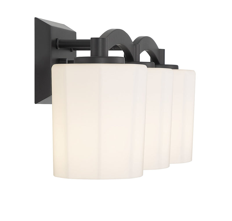 Savoy House 8-7710-3-BK Three Light Bathroom Vanity, Matte Black