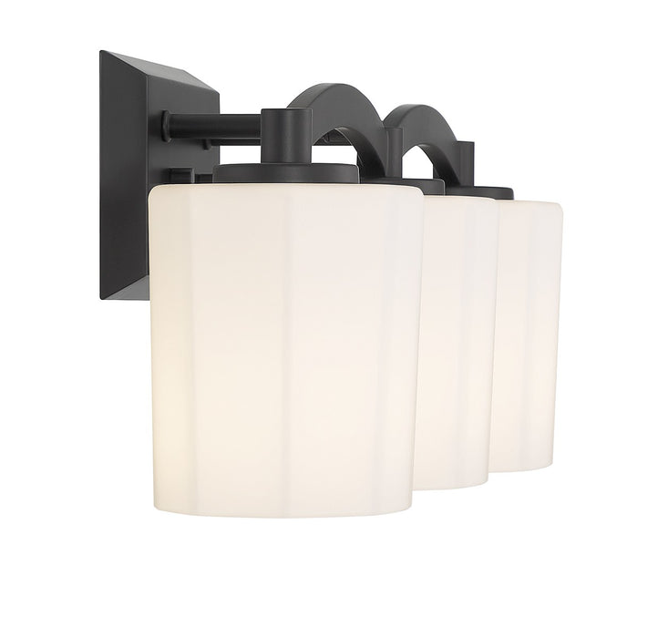 Savoy House 8-7710-3-BK Three Light Bathroom Vanity, Matte Black