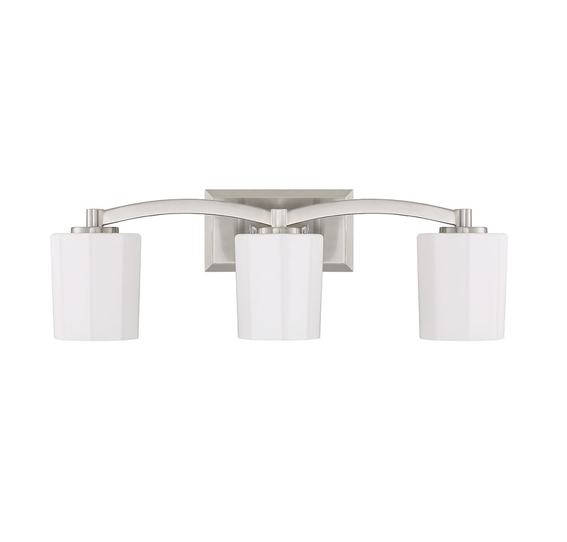 Savoy House 8-7710-3-SN Three Light Bathroom Vanity, Satin Nickel