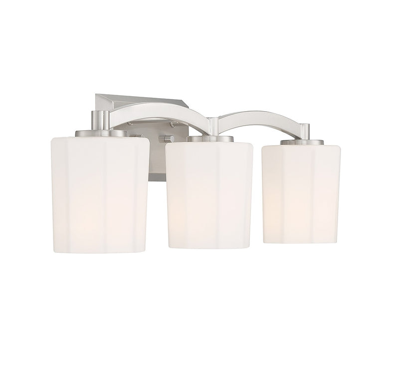 Savoy House 8-7710-3-SN Three Light Bathroom Vanity, Satin Nickel