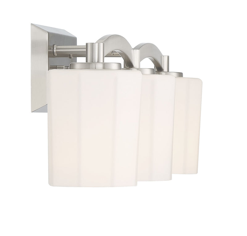 Savoy House 8-7710-3-SN Three Light Bathroom Vanity, Satin Nickel
