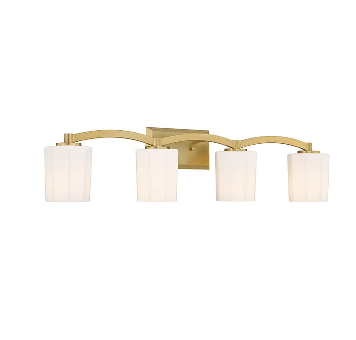 Savoy House 8-7710-4-322 Four Light Bathroom Vanity, Warm Brass