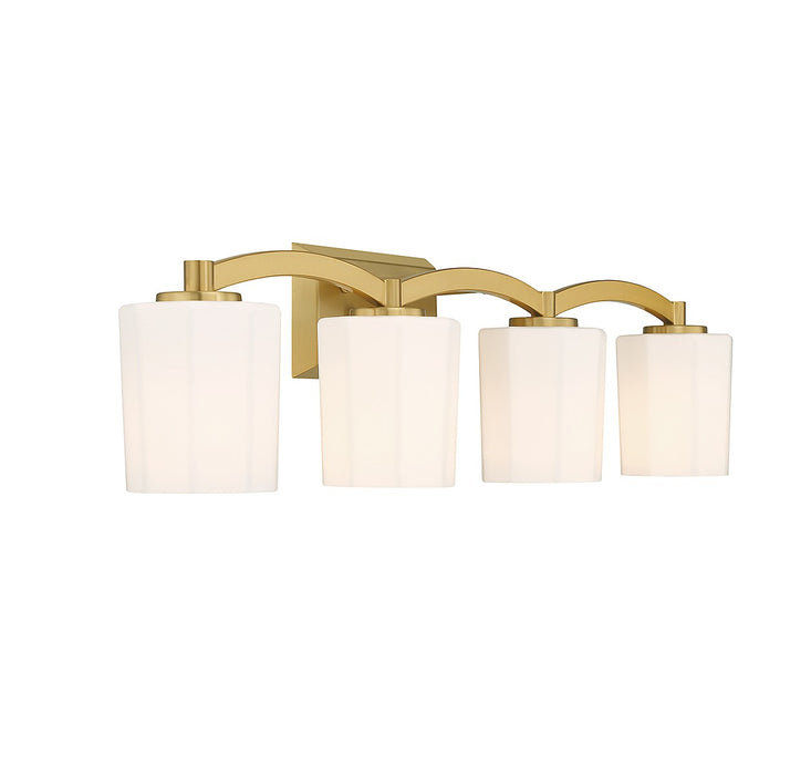 Savoy House 8-7710-4-322 Four Light Bathroom Vanity, Warm Brass
