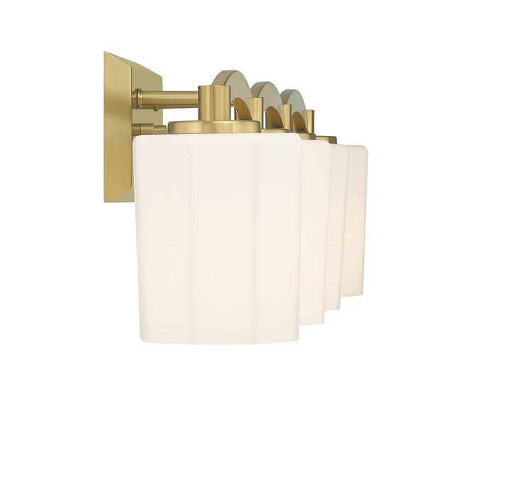 Savoy House 8-7710-4-322 Four Light Bathroom Vanity, Warm Brass