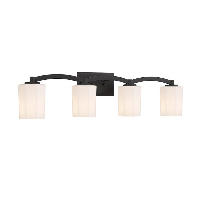 Savoy House 8-7710-4-BK Four Light Bathroom Vanity, Matte Black