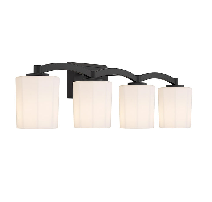 Savoy House 8-7710-4-BK Four Light Bathroom Vanity, Matte Black