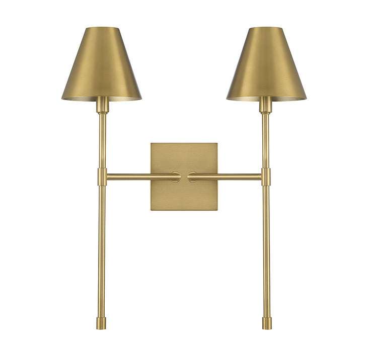 Savoy House 9-5202-2-322 Two Light Wall Sconce, Warm Brass