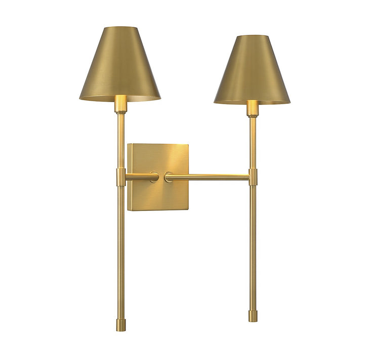 Savoy House 9-5202-2-322 Two Light Wall Sconce, Warm Brass