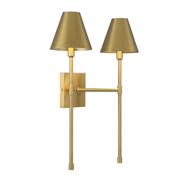 Savoy House 9-5202-2-322 Two Light Wall Sconce, Warm Brass