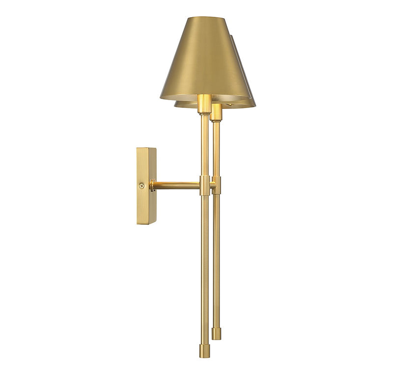 Savoy House 9-5202-2-322 Two Light Wall Sconce, Warm Brass