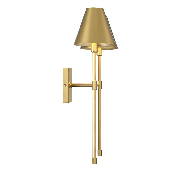 Savoy House 9-5202-2-322 Two Light Wall Sconce, Warm Brass
